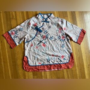 Mandarin Chinese collar cheongsam Qiapao tang jacket shirt top L M asian Fu Dao